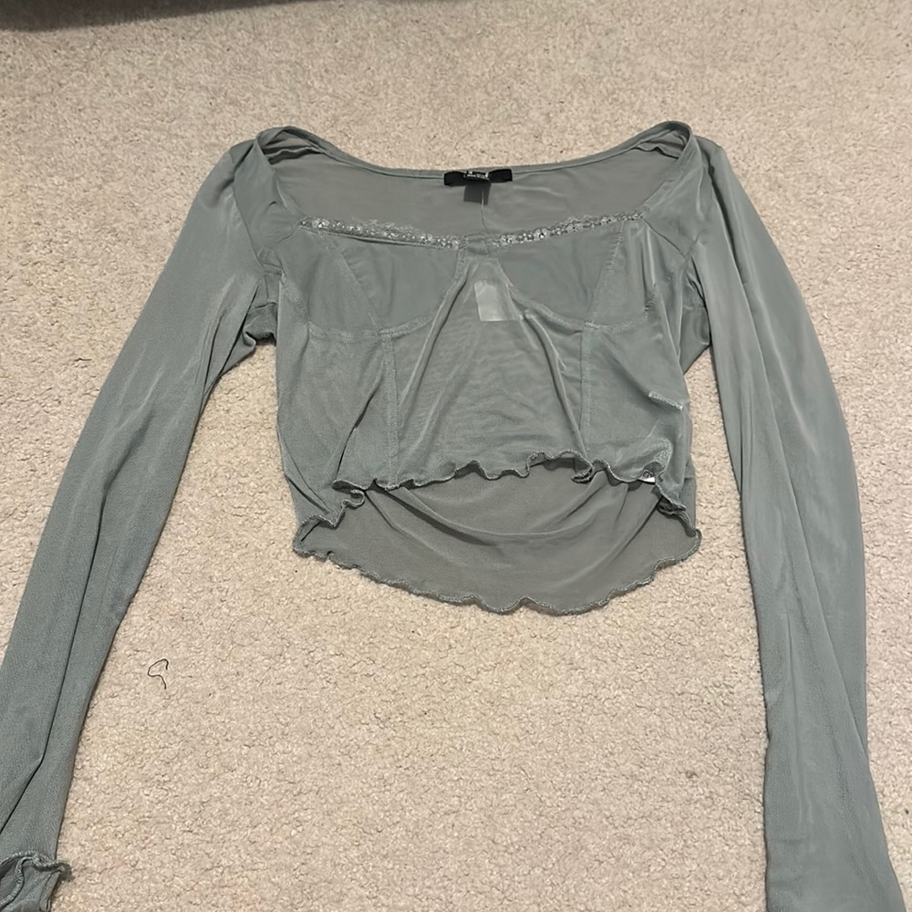 Forever 21 Long Sleeve Sheer Top